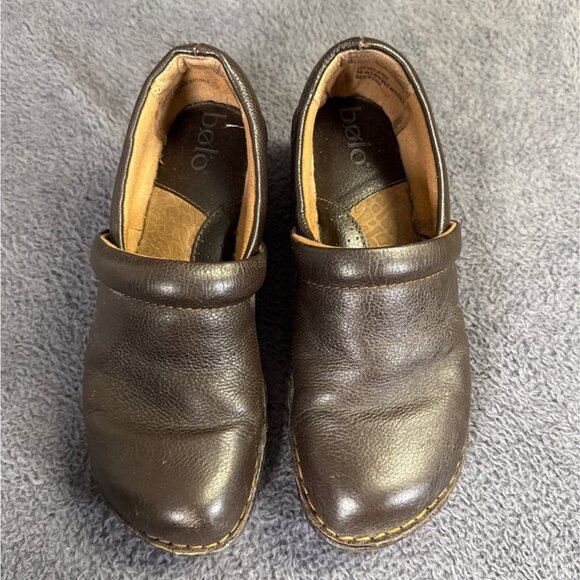 Born Womens Leather Slip-On Clogs 8.5M Brown Comfortable Shoes EU 40 Nurse - Picture 2 of 10